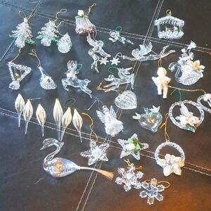 HAND BLOWN GLASS HOLIDAY ORNAMENTS antique Vintage lot of 31 pcs!